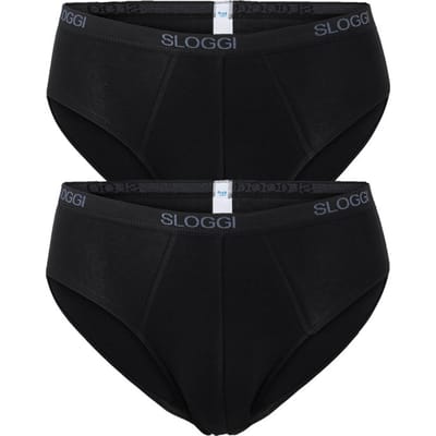sloggi men Basic Heren Midi slip - 2-pack - Zwart - Maat XXL