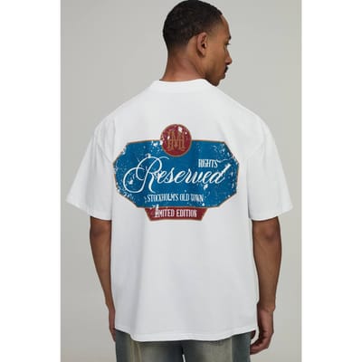 Wit Oversized T-shirt Met Reserved Opdruk | White | Size XS