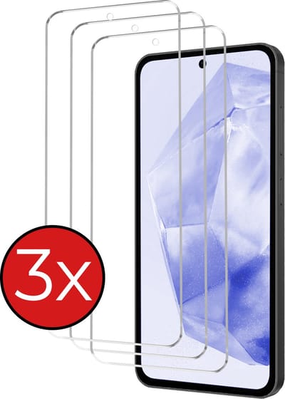 Screenprotector - 3 Stuks - Geschikt voor Samsung Galaxy A35 - Extra Sterk - Beschermglas - Gehard Glas - Tempered Glass - Screen Protector