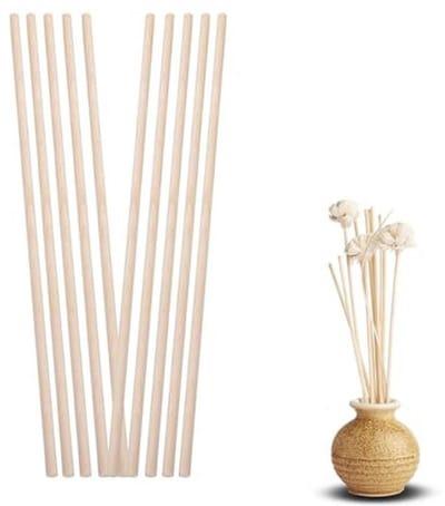 Deuvelstaaf 30cm - Houten Stokken voor Doe-Het-Zelvers - Ongefinished Hardhout (10 stuks, 6mm)