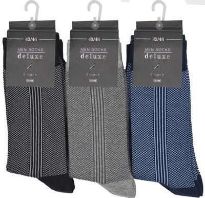 Heren sokken - 12 paar - naadloos - 80% katoen - maat 39/42 - assortiment 6x blauw 3x grijs 3x zwart
