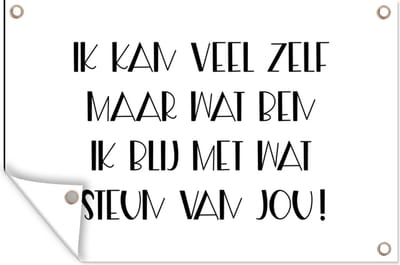 Muurdecoratie Sterkte - Quotes - Steun - 180x120 cm - Tuinposter - Tuindoek