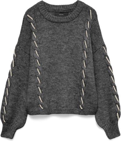 VERO MODA - VMILINA LS O-NECK HANDSTITCH PULLOVER - Dames - Gebreide truien
