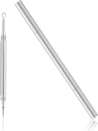 Acne Gereedschapset voor Poriewissing & Miliumverwijdering - Zwartepuntenscoop, Comedoopdrukker, Zweetkliernaald - Hoogwaardige Gereedschap voor Zweetklieropvang (Zilver)