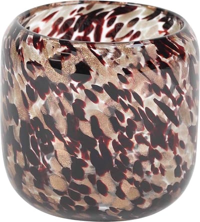 Rasteli Vaas Glas Rood-Roze-Gemêleerd D 14.3 cm H 14.1 cm