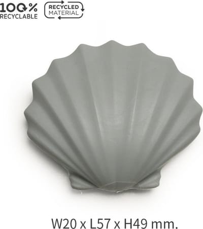 Qualy - Licht Grijs "Sea Shell Magnet” W20 x L57 x H49 mm 36 gr Koelkastmagneet | Whiteboard Magneet | Magnet - Magneten