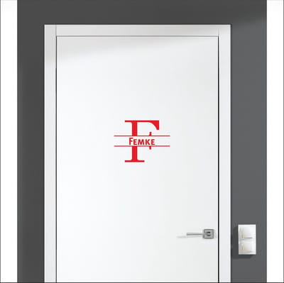 Deursticker Met Naam -  Femke - Rood