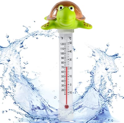 Zwevende Zwembadthermometer met Groot Display - Nauwkeurige Watermeter voor Zwembad, Spa en Aquarium (Schildpad)