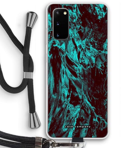Case Company® - Hoesje met koord geschikt voor Samsung Galaxy S20 hoesje met Koord - Ice Age - Telefoonhoesje met Zwart Koord - Bescherming aan alle Kanten en Over de Schermrand