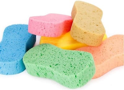 Set van 6 autowas microvezelsponzen - zachte sponzen voor autoverzorging - 23 x 11 x 4 cm