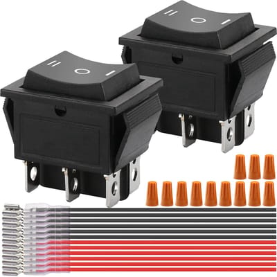 Dailygoody - 6-Pins Rocker Switch - DPDT Schakelaar - Motorbesturing - 3-Posities On/Off/On - Betrouwbare schakelaar - Voor elektrische systemen - 2 S