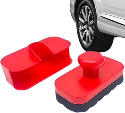 Banden Glans Applicator - Banden spons - Auto poetsen - Herbruikbaar met dop - 14.2 x 7.5 cm - Honingraat