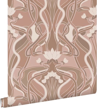 ESTAhome behang vintage bloemen in art nouveau stijl oudroze - 50 x 900 cm - 139895