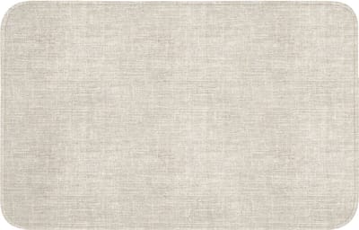 Badmat 80x50 cm - Antislip - Linnen - Textuur - Beige - Badmatten voor badkamer - Badkamermat - Douchemat - Badkamer mat