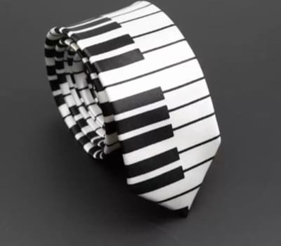 Akyol - Piano stropdas - zwart/wit stropdas - festival - foute party - foute feest - docent - carnaval - stropdas noten - noten stropdas - muziek stropdas - piano - feest – concert - stropdas - Ties - conservatorium Stropdas- piano – das