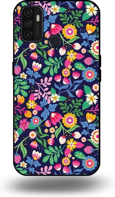 Smartphonica Telefoonhoesje geschikt voor OPPO A32 / A53 / A53s met bloemen opdruk - TPU backcover case flower design geschikt voor Oppo A32;Oppo A53;Oppo A53s