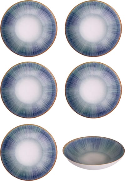 Hazel & Bos Juntos Esmeraldo diep bord - 22cm - Set van 6
