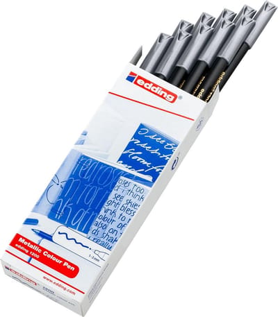 edding 1200 teken-/viltstif zilver metallic - ronde punt - 1-3 mm - doos van 10 stuks