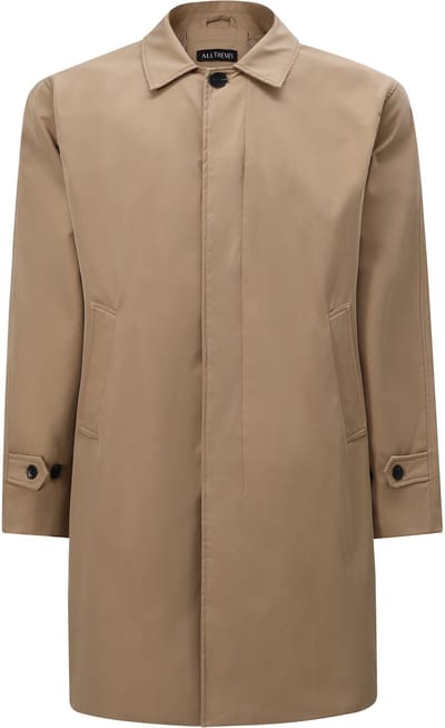 ALLTHEMEN Heren Trenchcoat Reverskraag Smart Casual - Strijkvrij - S
