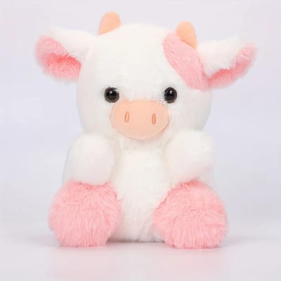 Kawaii Koe Pluche Speelgoed Pluche Kussen Handpalmkalfjes Pluche Knuffeldier Speelgoed Cartoon Schattige Roze Koe Pluche Speelgoed Koe Pluchepop voor Kinderen