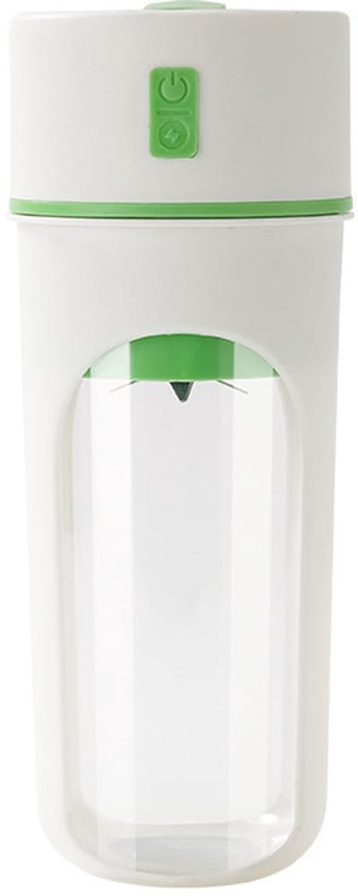 Draagbare, via USB oplaadbare elektrische sapcentrifuge, mini-beker van 480 ml voor sinaasappel- en citroensap, 1200 mAh batterij, gemakkelijk schoon te maken (groen).
