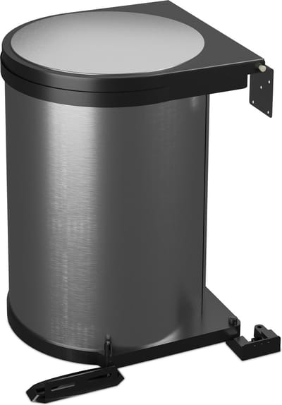 Inbouw prullenbak - 12 l - keukenkast - aan deur - rvs
