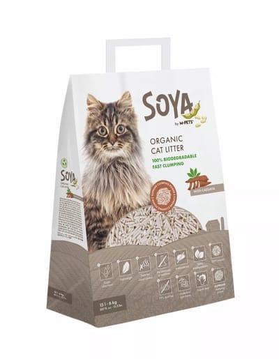 M-PETS SOYA organische kattenbakvulling 6kg 15L cassava