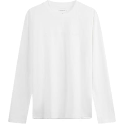 Calvin Klein Effen Kleur Casual Reliëf Letters Ronde Hals Lange Mouwen T-shirt Unisex Tops Moonlight-White J326899-YAF XL white