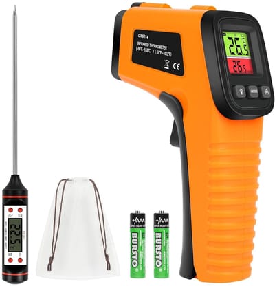 SnelShoppen - Digitale Infrarood Thermometer Gun -50°C ~ 550°C, Contactloze Laser Temperatuurmeter met Verstelbare Emissiviteit, Ideaal voor Koken, Vr