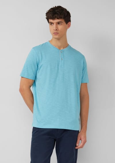Zachte jersey T-shirt met henley-kraag en knoopsluiting s.Oliver