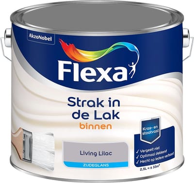 Flexa - Strak In De Lak Binnenlak Zijdeglans - Living Lilac - Mengverf - 2,5 L