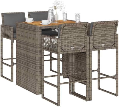 Bartafel 105 cm Rond – Moderne Statafel in Grijs voor Keuken, Woonkamer, Balkon & Horeca – Compacte Bistro Tafel Hoog Model – Urban Round Bar Table HomebyNicole