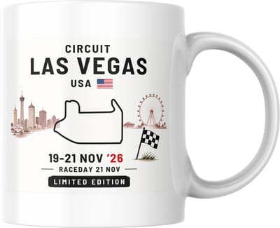 Hip met Pit Creaties - F1 Mok Las Vegas 2026 - Formule 1 Circuit Mok - Grand Prix Las Vegas 20-22 NOV '26 - Racedag 22 NOV - F1 Cadeau - Limited Edition Racefan Merchandise