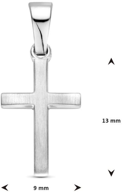 zilver gerhodineerd hanger kruis 13 mm 1340463