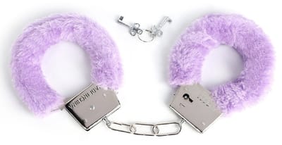 Smart Moves - Metalen Handboeien met Fake Fur - Lila