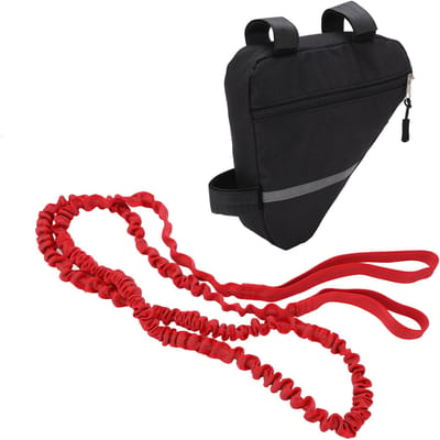 Corde d'attache élastique de remorquage de vélo Sangle de traction à tirer derrière pour vélo Remorque VTT pour la famille black