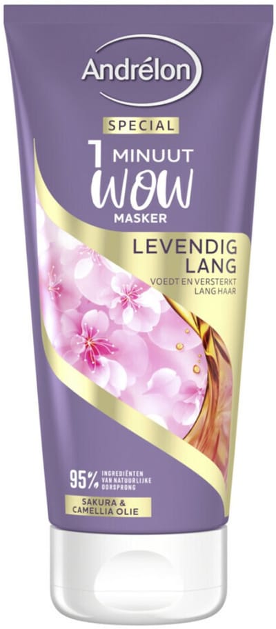 Andrélon - 1 Minuut Wow Haarmasker - Levendig Lang - 180 ml