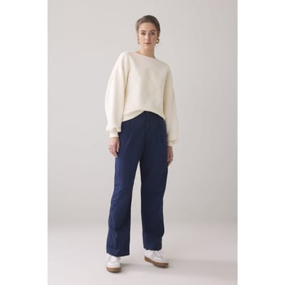 Summum Woman Cocoon Chino Pant Lt Wt Aurora Twill Navy Noir Size: 38 | Formal pants Outlet | Dames | Blauw