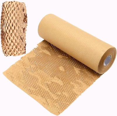 12 inch x 164 ft Honingraat Verpakkingspapier, Recyclebaar Kraftpapier voor Verpakken, Verhuizen en Cadeauverpakking, Beschermend Dempingspapier