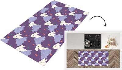 Keukenloper - Loper keuken - Patronen - Konijn - Lucht - 120x60 cm - Keukenloper vinyl