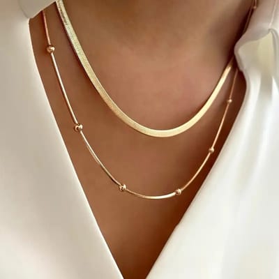 Livano Ketting - Dames - Staal - Nep zilver - Met Hanger - Set - Nep Goud