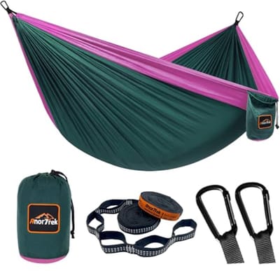 Lichtgewicht Camping Hangmat voor Backpacken en Wandelen, Inclusief Boom Bandjes en Karabijnhaken