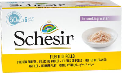 Schesir Kattenvoer Kipfilet - Rijst - 8 x 6 x 50 gr - Voordeelverpakking