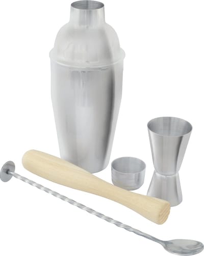 Point-Virgule Cocktailset - 4-Delig - Met barlepel, maatje, stamper & cobbler shaker