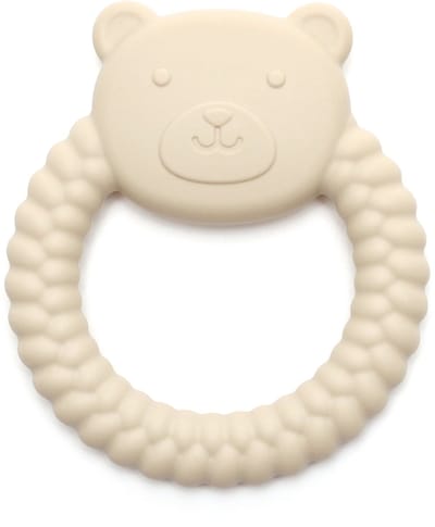 Snufie BEAR Siliconen Bijtring Baby – BPA-vrij – Zacht & Flexibel – Verlichting Tandjes – Ecru