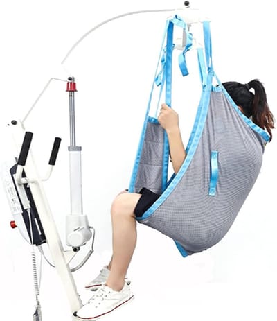 Tilband met Hoofdsteun - Patientenlift Band - Veilig Patienten Verplaatsen - Brede Toilet Opening - 275 kg - Grijs