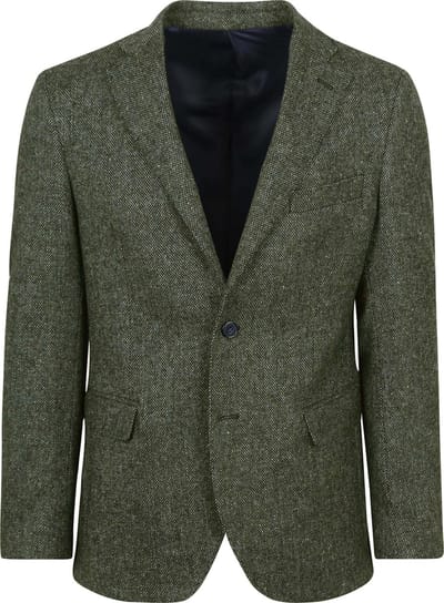 Suitable Birds Eye Colbert Merinowol Groen - Maat 54 - Heren blazer
