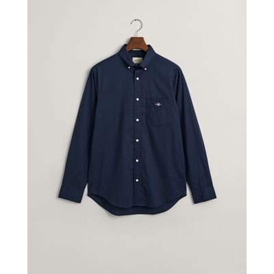 Gant Casual Overhemd Poplin Donkerblauw (navy) - Maat XXL - Heren - Overhemden Casual