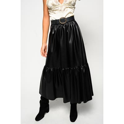 PINKO Asterismo 1 Gonna Similpelle L Black Größe: 36 | Lederröcke Outlet | Damen | Schwarz