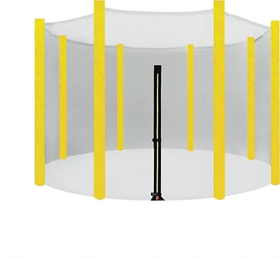 10 ft Trampoline Net Vervanging, Trampoline Net, 180 cm hoog, Tuintrampoline Veiligheidsnet Vervanging, UV-bestendig, scheurbestendig, Trampoline Netz 305 6 Stangen